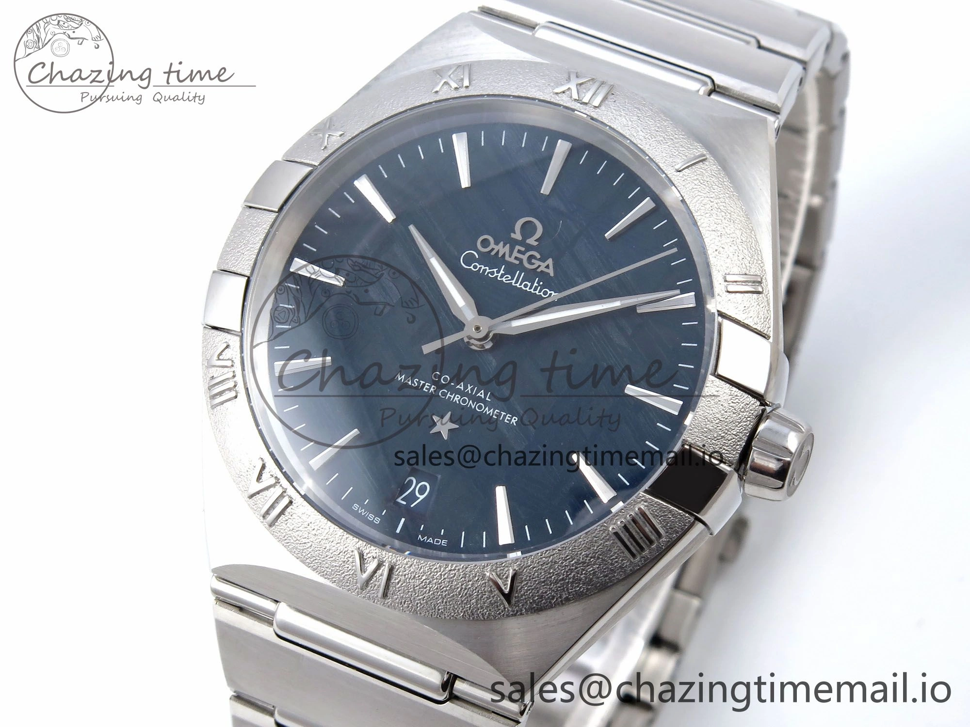 Constellation 41mm SS ASWF 1:1 Best Edition Blue Dial on SS Bracelet A Bright 7695