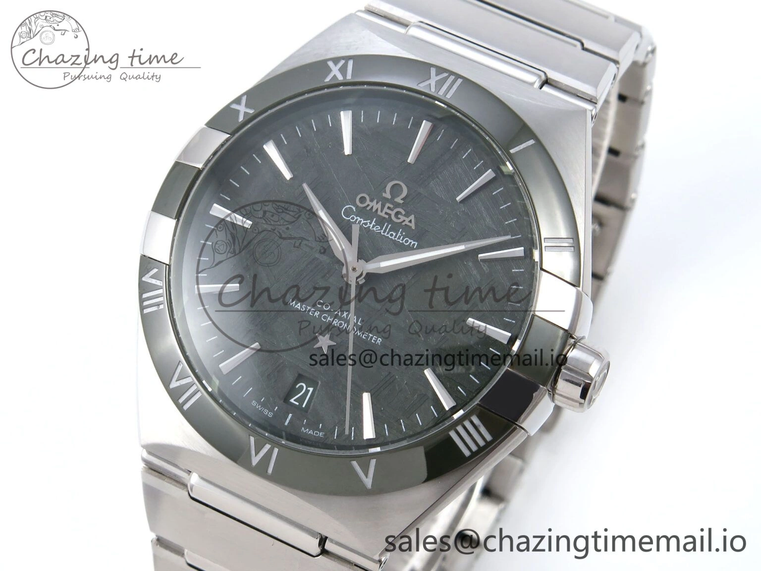 GoodFit Constellation 41mm SS ASWF 1:1 Best Edition Green Dial on SS Bracelet A 7697