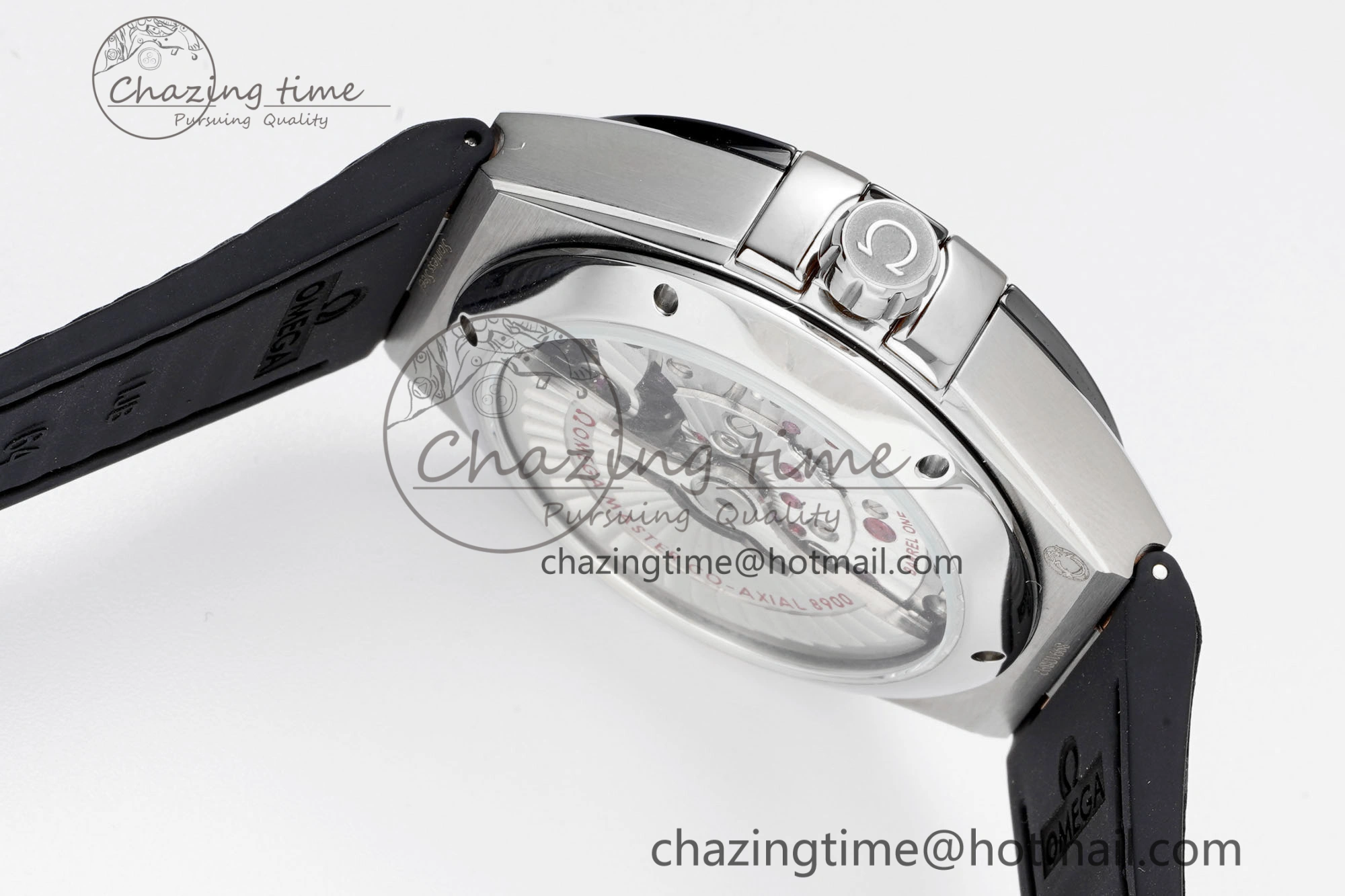 Effortless Constellation Black Ceramic SS 8F 1:1 Best Edition Black Dial on Black Gummy Strap A 7802