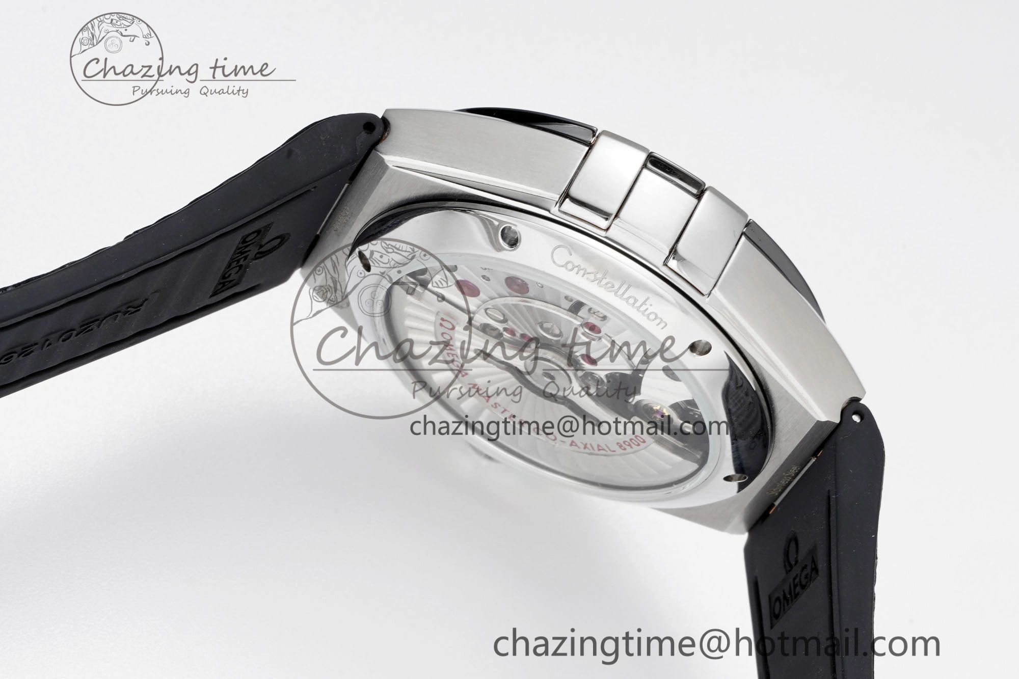 Effortless Constellation Black Ceramic SS 8F 1:1 Best Edition Black Dial on Black Gummy Strap A 7802