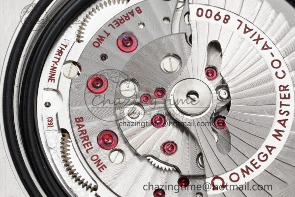 Constellation Black Ceramic SS 8F 1:1 Best Edition White Textured Dial on Black Gummy Strap A Stretchable 7803
