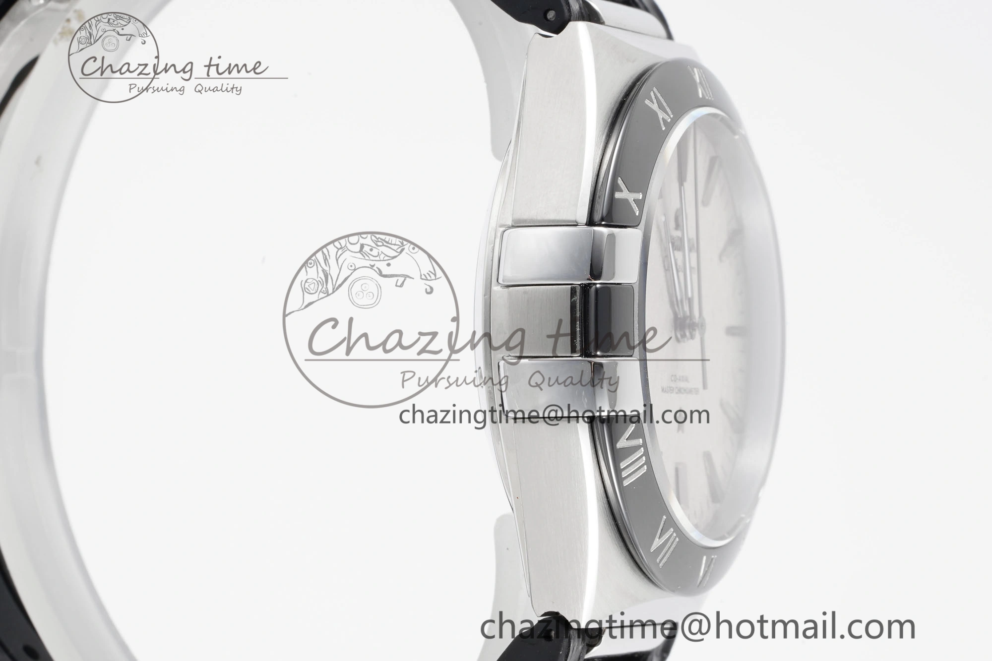 Constellation Black Ceramic SS 8F 1:1 Best Edition White Textured Dial on Black Gummy Strap A Stretchable 7803