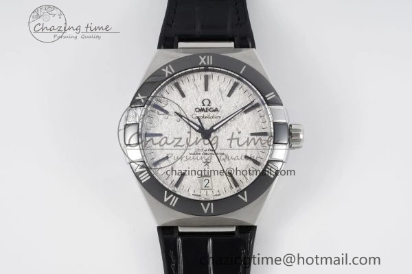 Constellation Black Ceramic SS 8F 1:1 Best Edition White Textured Dial on Black Gummy Strap A Stretchable 7803
