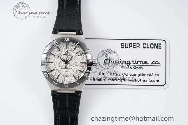 Constellation Black Ceramic SS 8F 1:1 Best Edition White Textured Dial on Black Gummy Strap A Stretchable 7803