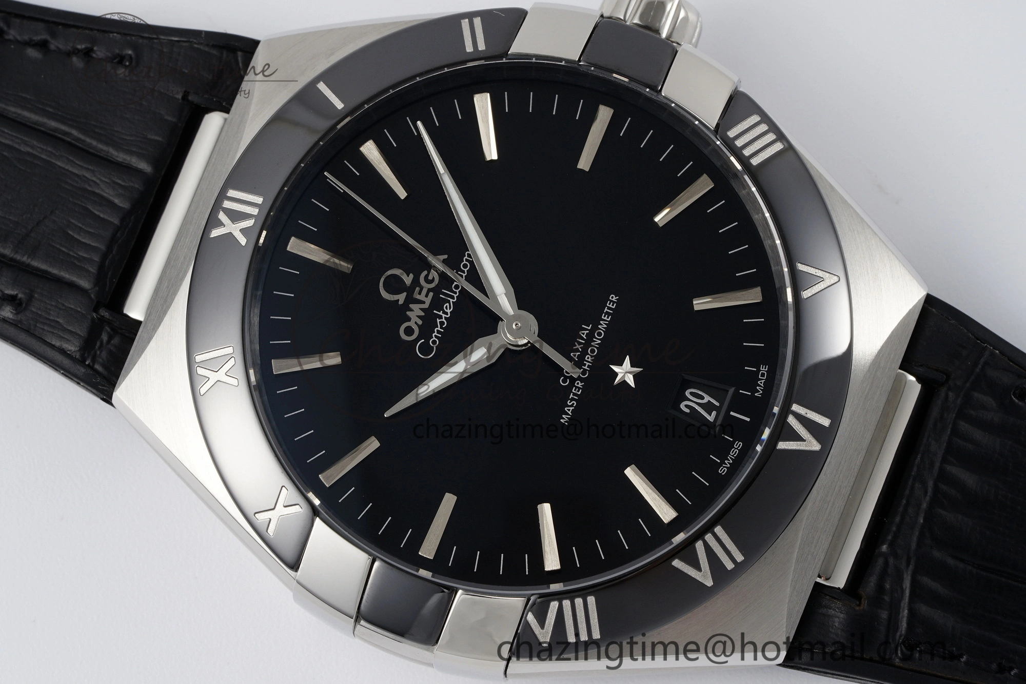 Seasonal Constellation Black Ceramic SS SBF 1:1 Best Edition Black Dial on Black Gummy Strap A8900 Super Clone 7798