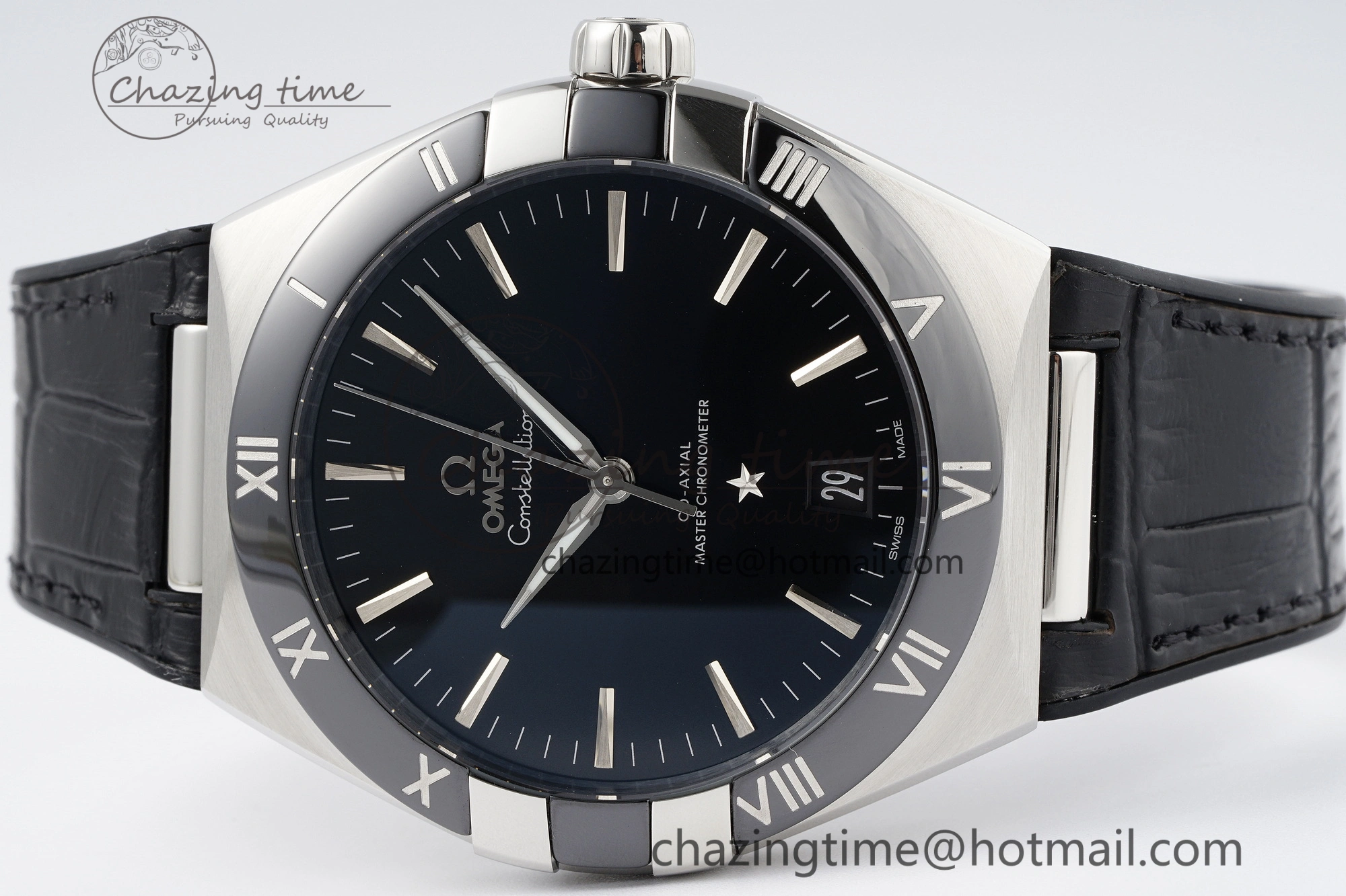 Seasonal Constellation Black Ceramic SS SBF 1:1 Best Edition Black Dial on Black Gummy Strap A8900 Super Clone 7798