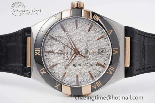 Elegant Constellation Black Ceramic SS RG 8F 1:1 Best Edition White Textured Dial on Black Gummy Strap A 7804