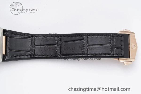 Elegant Constellation Black Ceramic SS RG 8F 1:1 Best Edition White Textured Dial on Black Gummy Strap A 7804