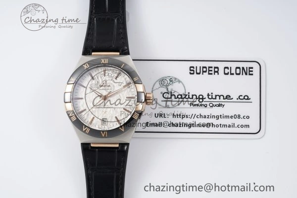 Elegant Constellation Black Ceramic SS RG 8F 1:1 Best Edition White Textured Dial on Black Gummy Strap A 7804