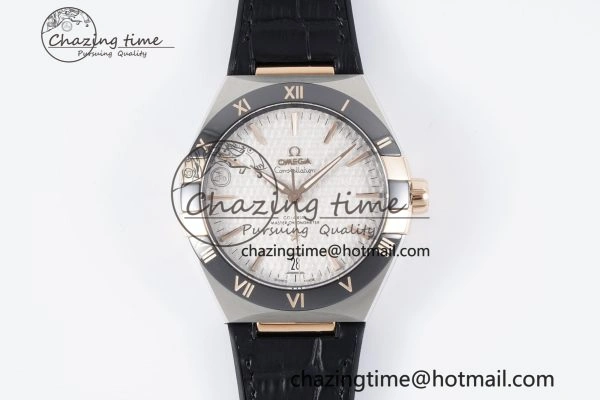 Constellation Black Ceramic SS RG SBF 1:1 Best Edition White Dial on Black Gummy Strap A8900 Super Clone Youthful 7795