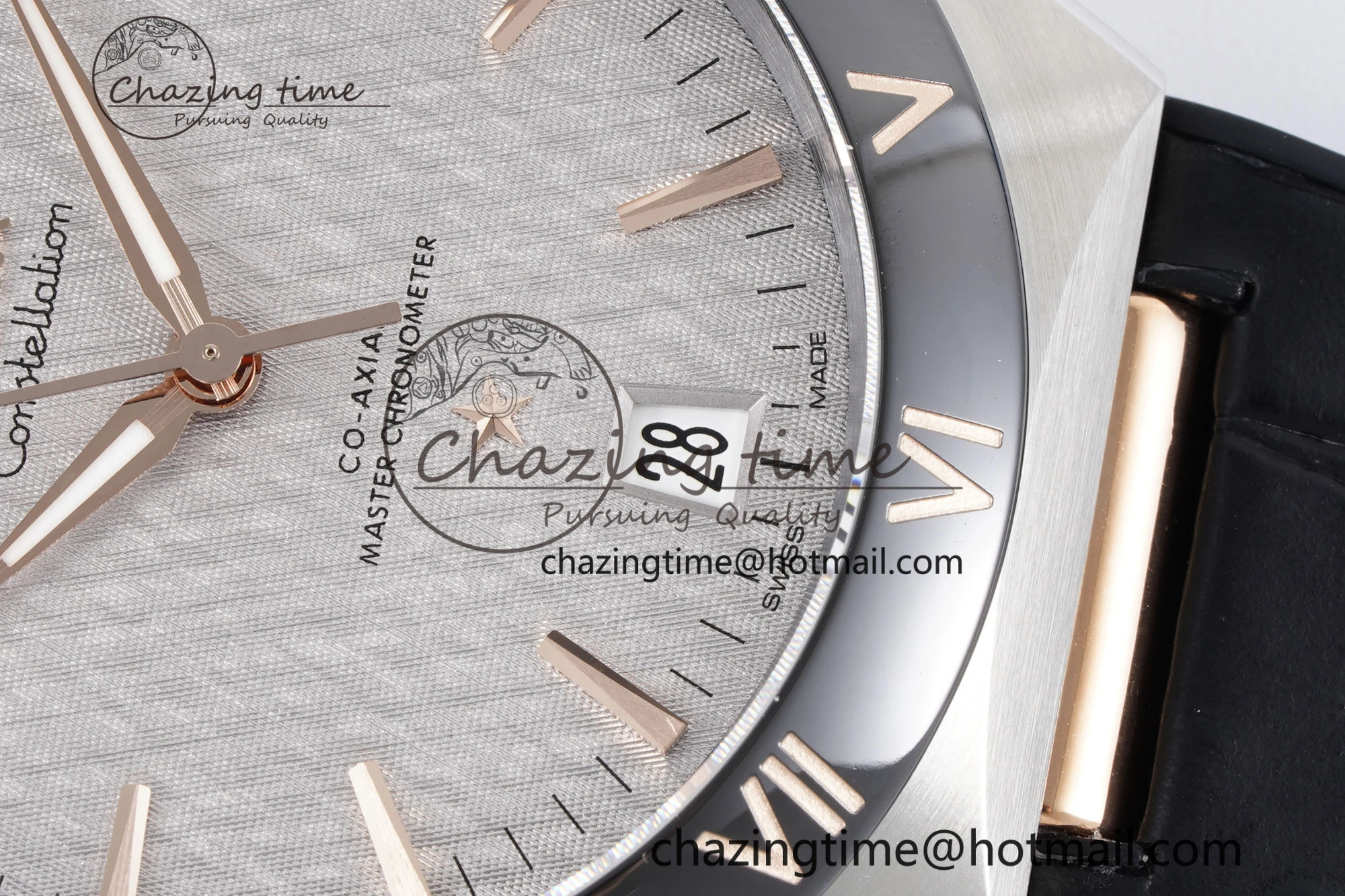 Constellation Black Ceramic SS RG SBF 1:1 Best Edition White Dial on Black Gummy Strap A8900 Super Clone Youthful 7795