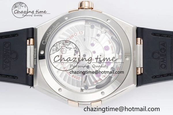 Constellation Black Ceramic SS RG SBF 1:1 Best Edition White Dial on Black Gummy Strap A8900 Super Clone Youthful 7795