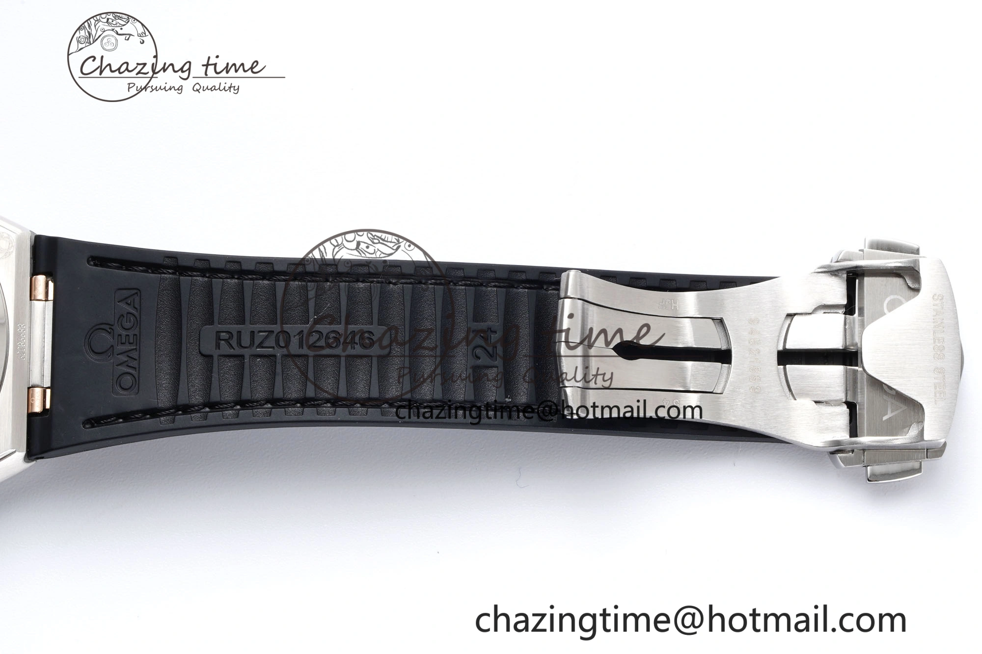 Constellation Black Ceramic SS RG SBF 1:1 Best Edition White Dial on Black Gummy Strap A8900 Super Clone Youthful 7795