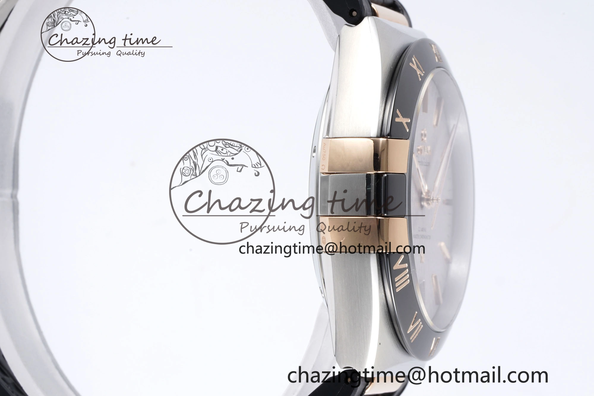 Constellation Black Ceramic SS RG SBF 1:1 Best Edition White Dial on Black Gummy Strap A8900 Super Clone Youthful 7795