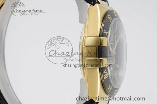 Efficient Constellation Black Ceramic YG 8F 1:1 Best Edition Black Dial on Black Gummy Strap A 7801
