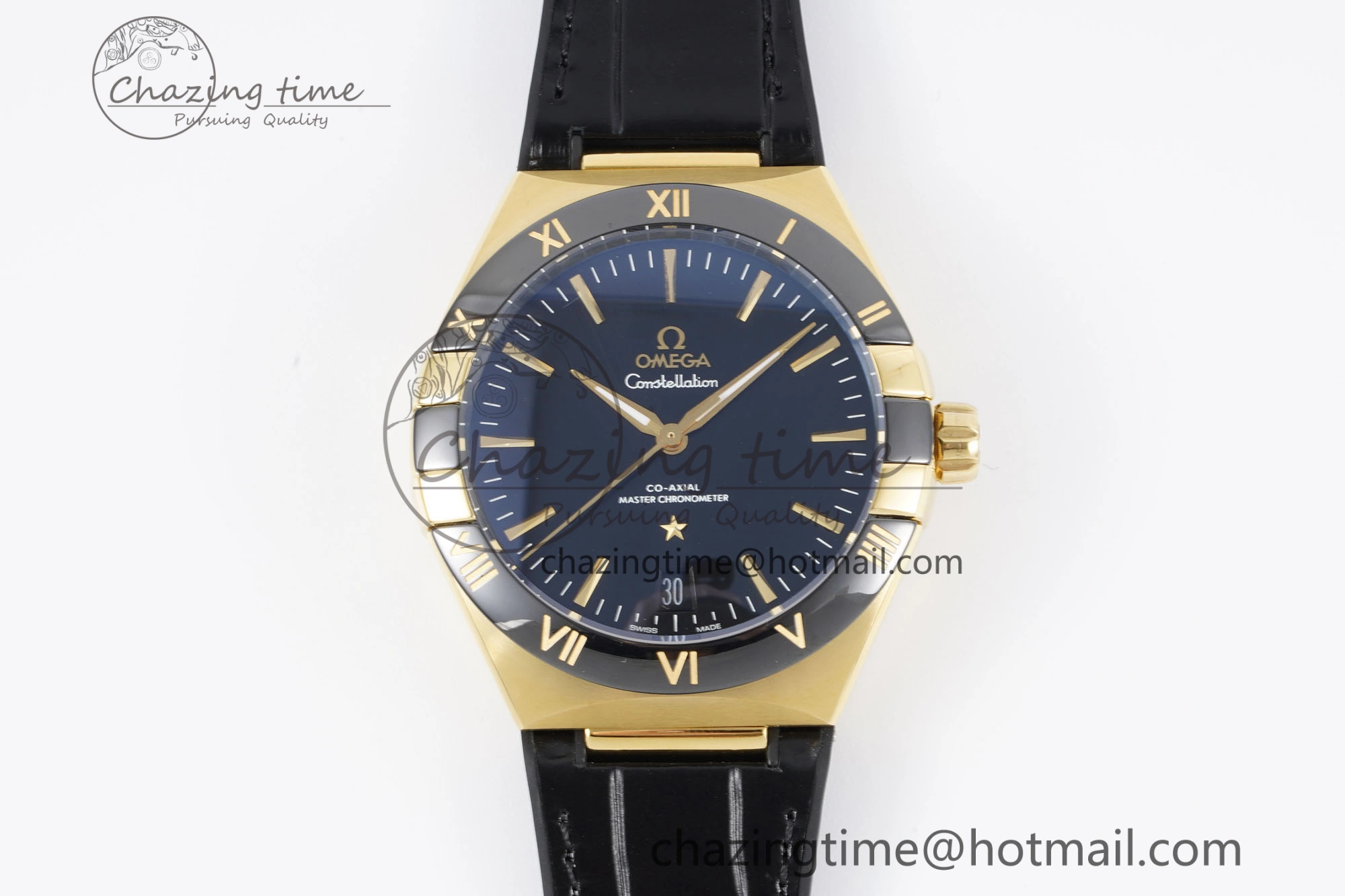 Efficient Constellation Black Ceramic YG 8F 1:1 Best Edition Black Dial on Black Gummy Strap A 7801