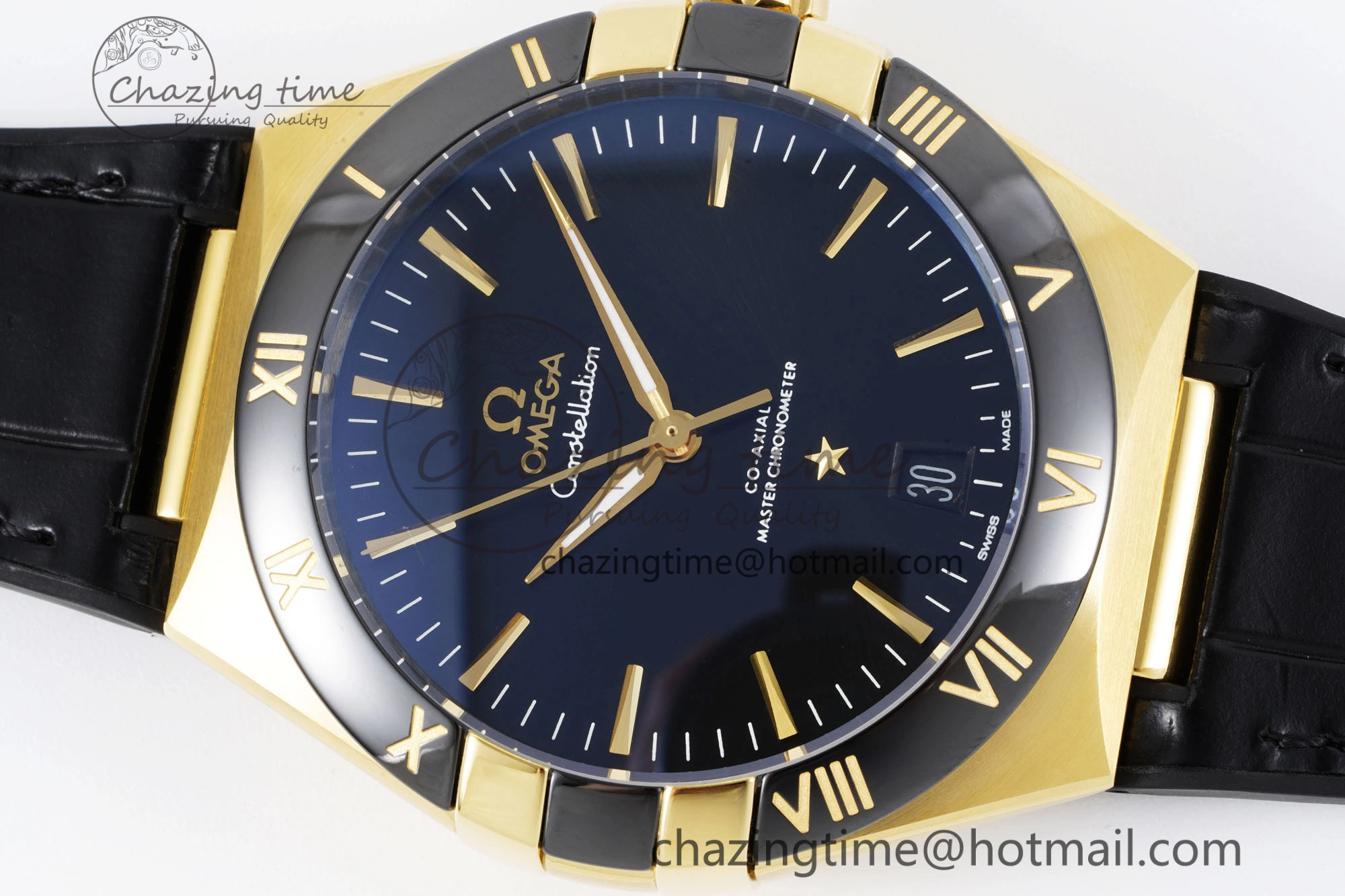 Efficient Constellation Black Ceramic YG 8F 1:1 Best Edition Black Dial on Black Gummy Strap A 7801