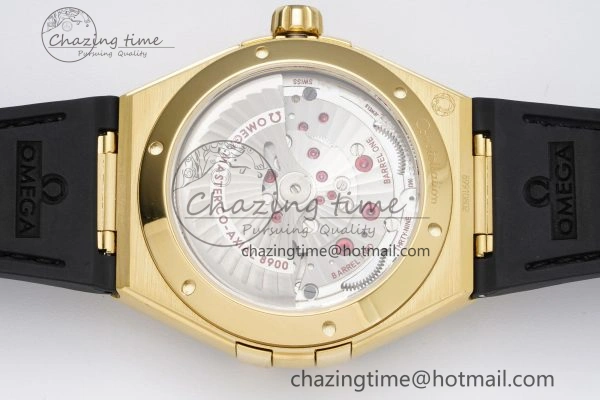 Efficient Constellation Black Ceramic YG 8F 1:1 Best Edition Black Dial on Black Gummy Strap A 7801