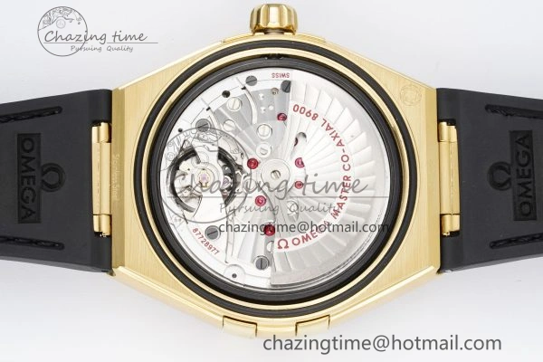 Efficient Constellation Black Ceramic YG 8F 1:1 Best Edition Black Dial on Black Gummy Strap A 7801
