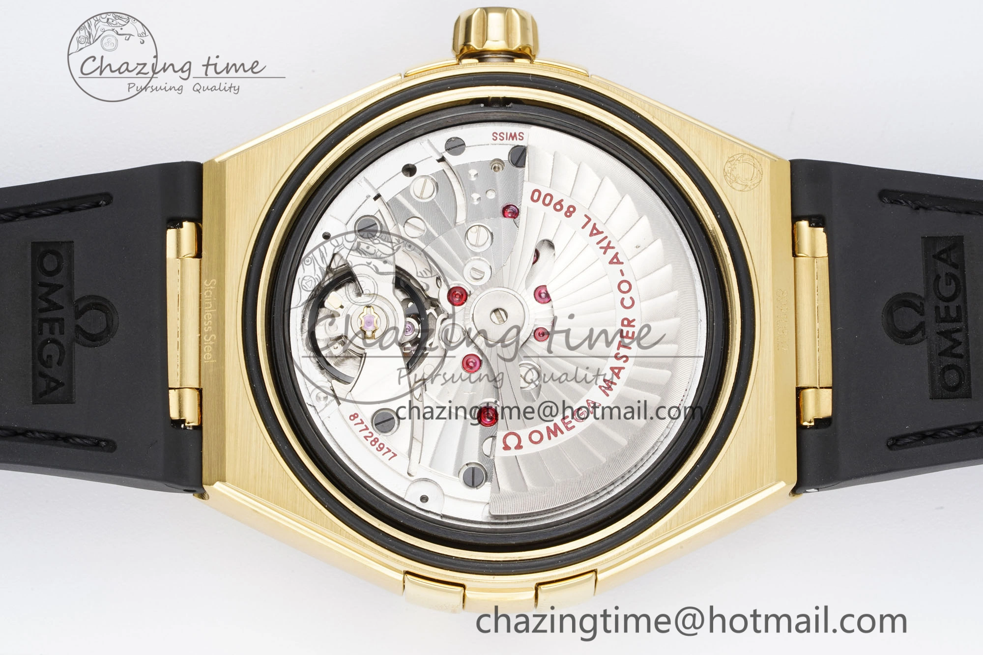 Efficient Constellation Black Ceramic YG 8F 1:1 Best Edition Black Dial on Black Gummy Strap A 7801