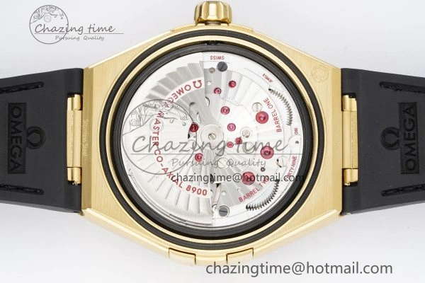 Efficient Constellation Black Ceramic YG 8F 1:1 Best Edition Black Dial on Black Gummy Strap A 7801
