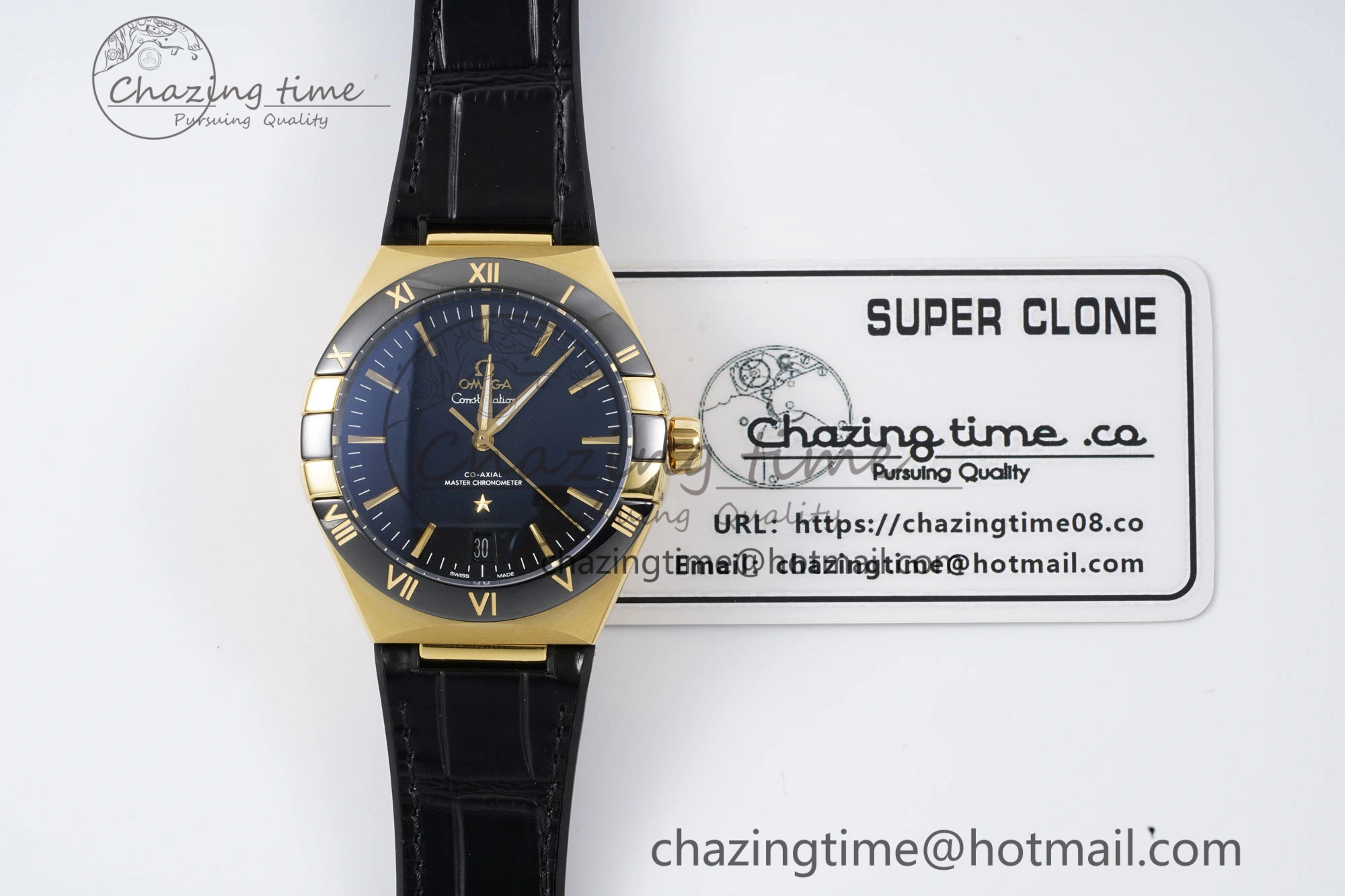 Efficient Constellation Black Ceramic YG 8F 1:1 Best Edition Black Dial on Black Gummy Strap A 7801