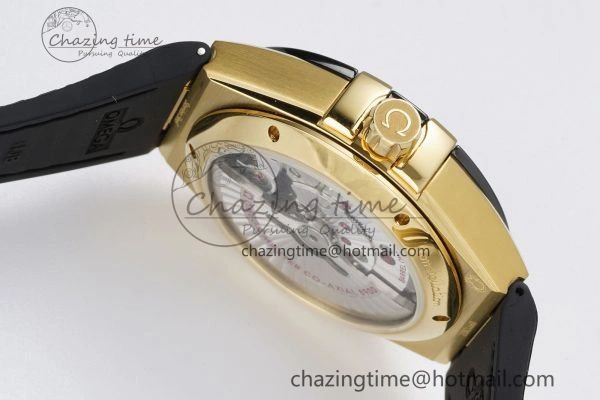 Efficient Constellation Black Ceramic YG 8F 1:1 Best Edition Black Dial on Black Gummy Strap A 7801