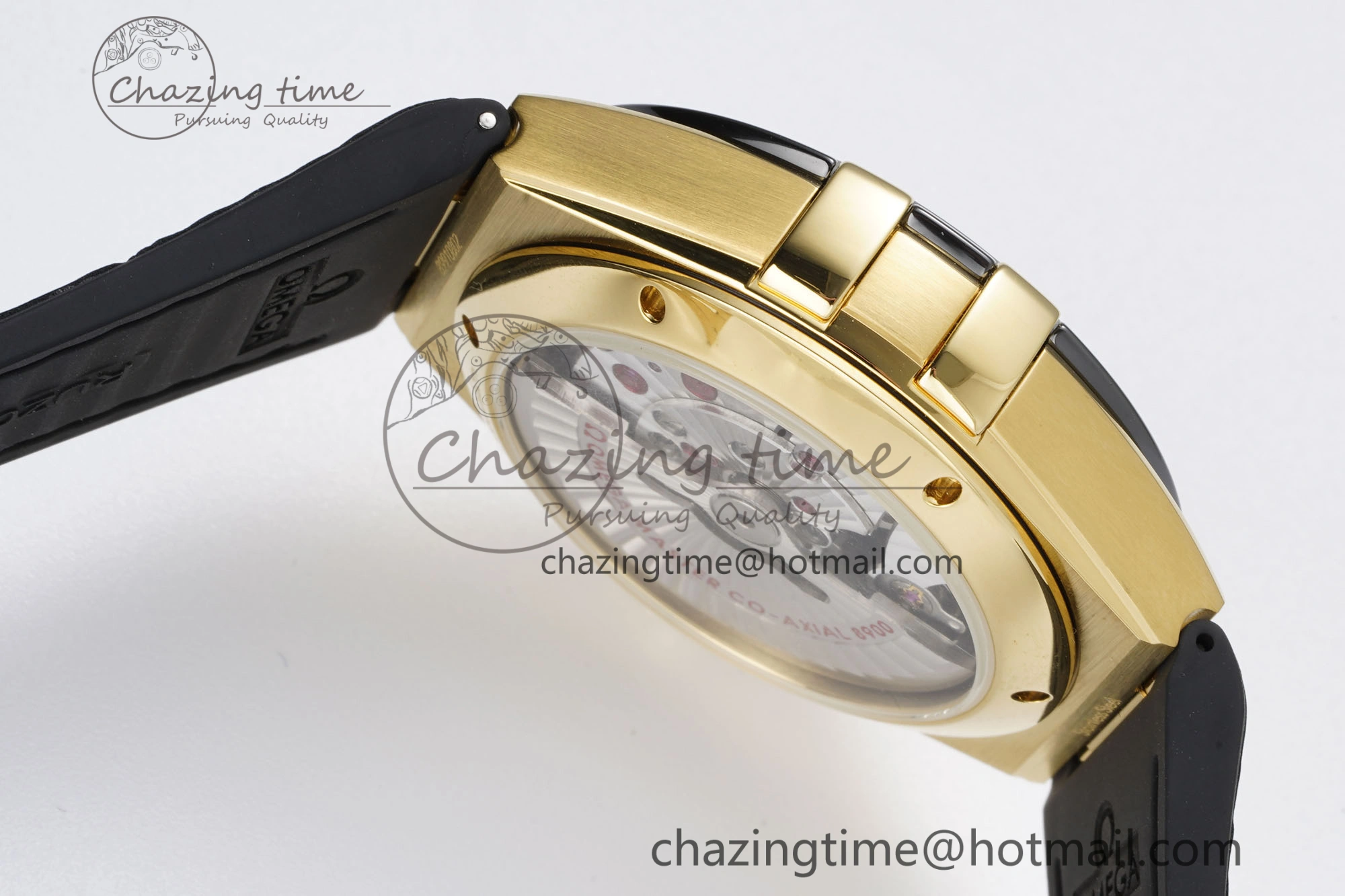 Efficient Constellation Black Ceramic YG 8F 1:1 Best Edition Black Dial on Black Gummy Strap A 7801