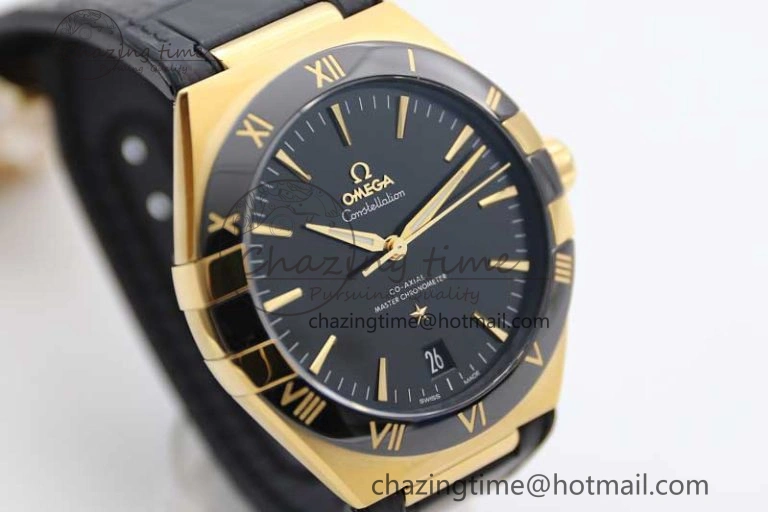 Constellation Black Ceramic YG SBF 1:1 Best Edition Black Dial on Black Gummy Strap A8900 Super Clone Thermal 7796