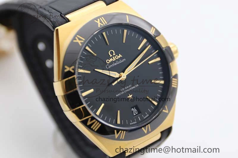 Constellation Black Ceramic YG SBF 1:1 Best Edition Black Dial on Black Gummy Strap A8900 Super Clone Thermal 7796