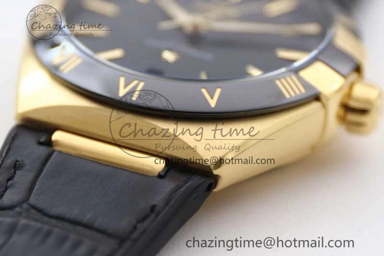 Constellation Black Ceramic YG SBF 1:1 Best Edition Black Dial on Black Gummy Strap A8900 Super Clone Thermal 7796