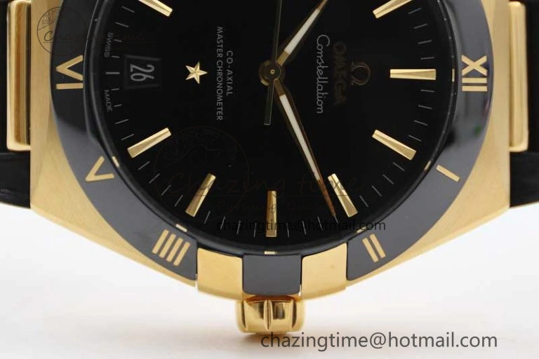 Constellation Black Ceramic YG SBF 1:1 Best Edition Black Dial on Black Gummy Strap A8900 Super Clone Thermal 7796