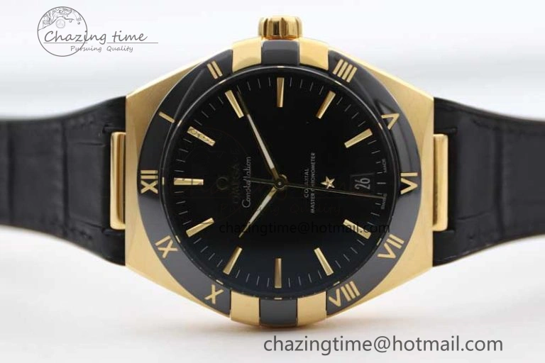 Constellation Black Ceramic YG SBF 1:1 Best Edition Black Dial on Black Gummy Strap A8900 Super Clone Thermal 7796
