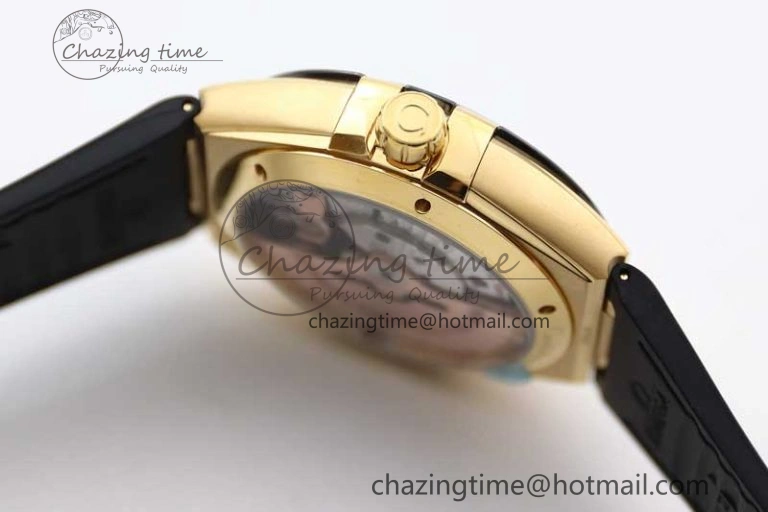 Constellation Black Ceramic YG SBF 1:1 Best Edition Black Dial on Black Gummy Strap A8900 Super Clone Thermal 7796