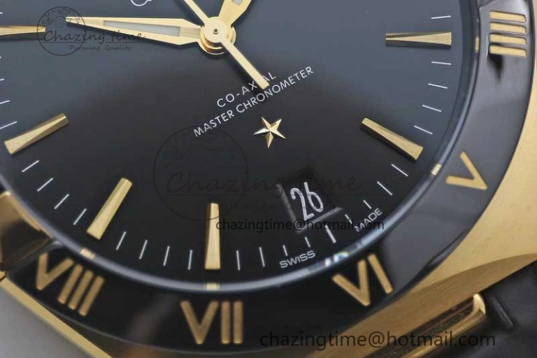 Constellation Black Ceramic YG SBF 1:1 Best Edition Black Dial on Black Gummy Strap A8900 Super Clone Thermal 7796