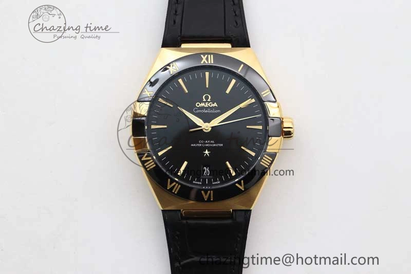 Constellation Black Ceramic YG SBF 1:1 Best Edition Black Dial on Black Gummy Strap A8900 Super Clone Thermal 7796
