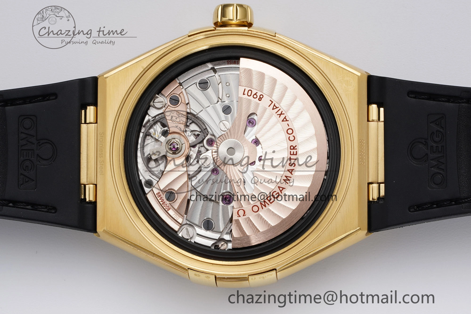 ZipUp Constellation Black Ceramic YG VSF 1:1 Best Edition Black Dial on Black Gummy Strap A8900 Super Clone 7764