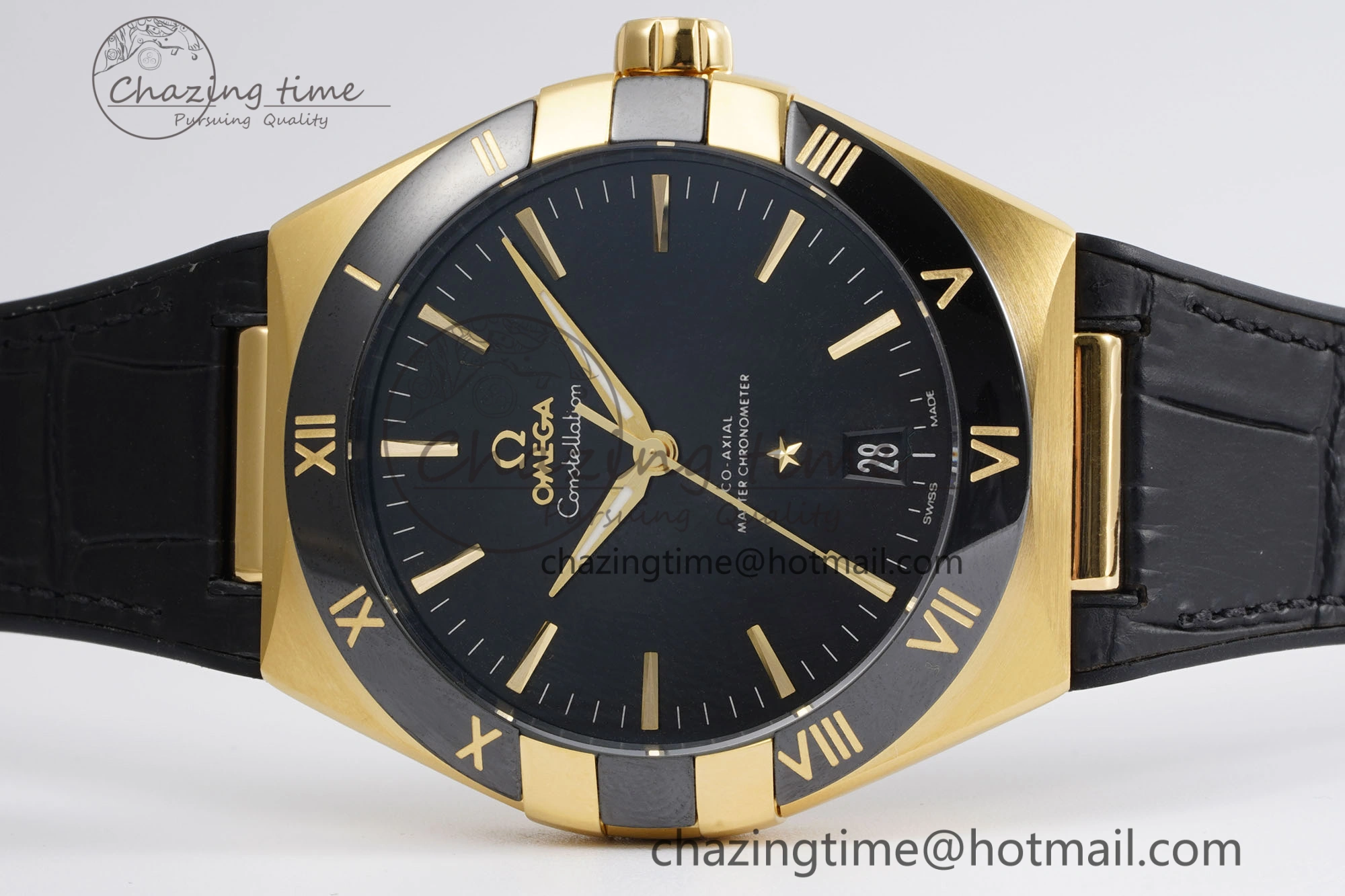 ZipUp Constellation Black Ceramic YG VSF 1:1 Best Edition Black Dial on Black Gummy Strap A8900 Super Clone 7764