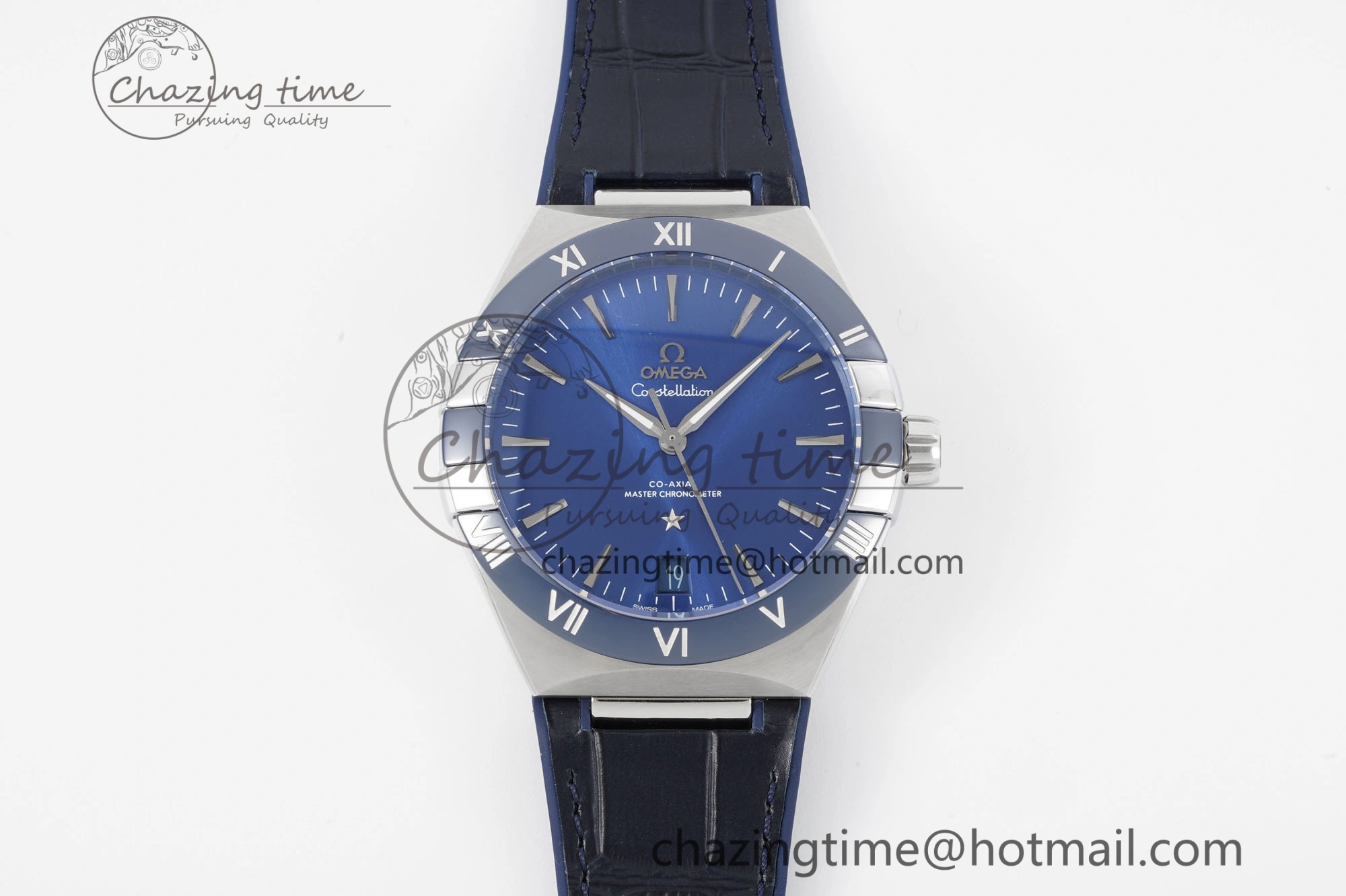 Comfortable Constellation Blue Ceramic SS 8F 1:1 Best Edition Blue Dial on Blue Gummy Strap A 7800