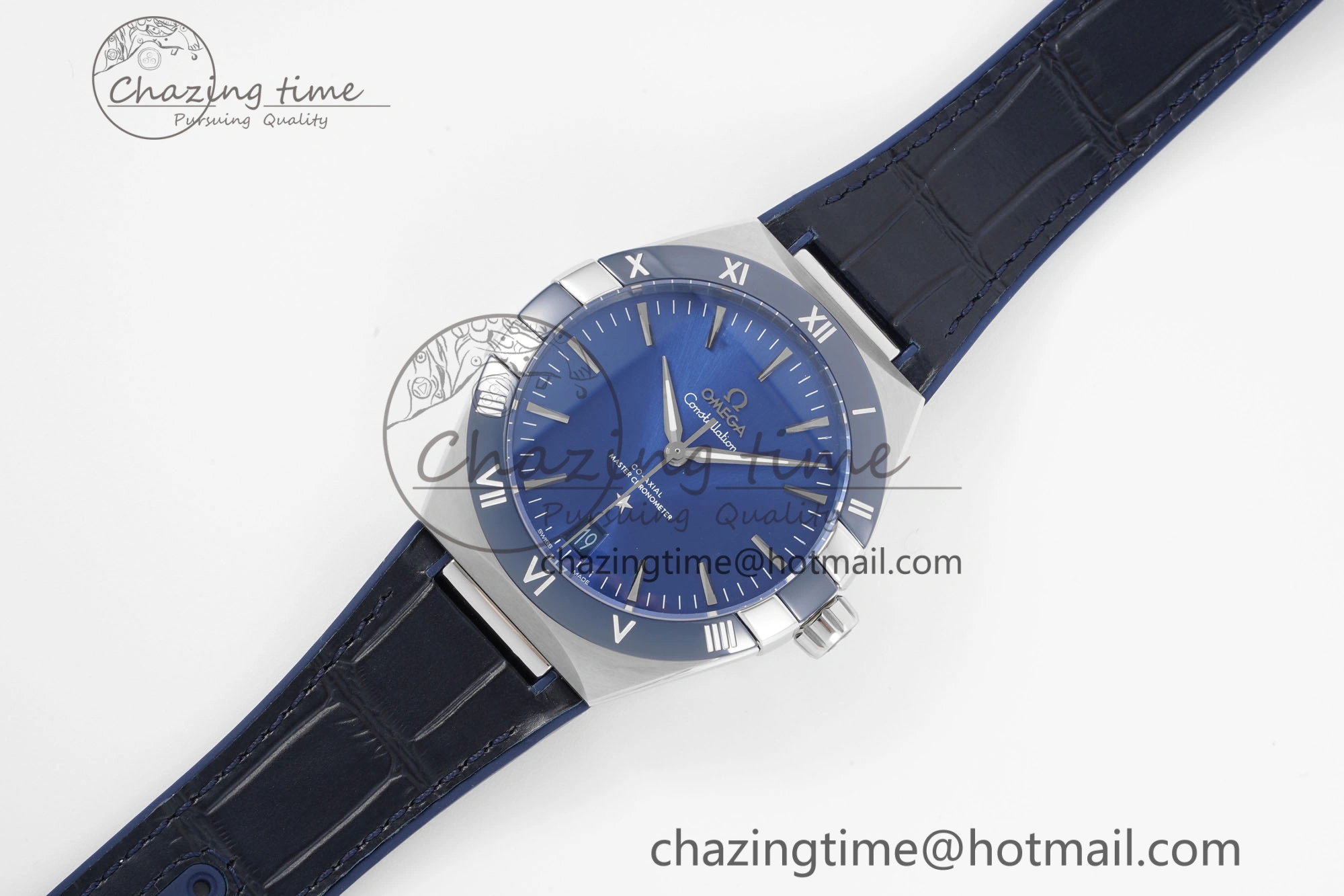 Comfortable Constellation Blue Ceramic SS 8F 1:1 Best Edition Blue Dial on Blue Gummy Strap A 7800