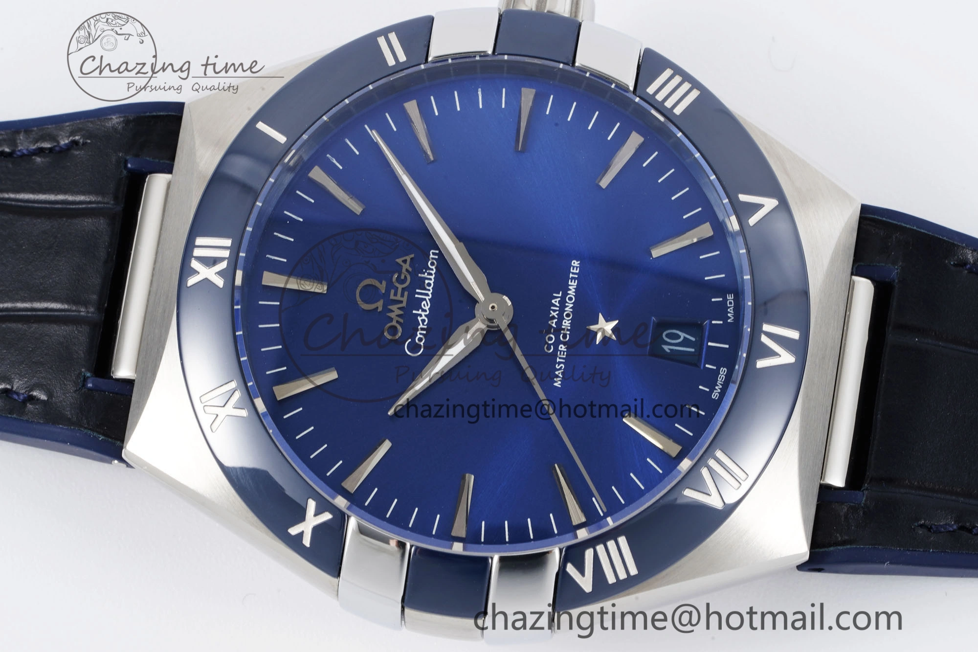 Comfortable Constellation Blue Ceramic SS 8F 1:1 Best Edition Blue Dial on Blue Gummy Strap A 7800