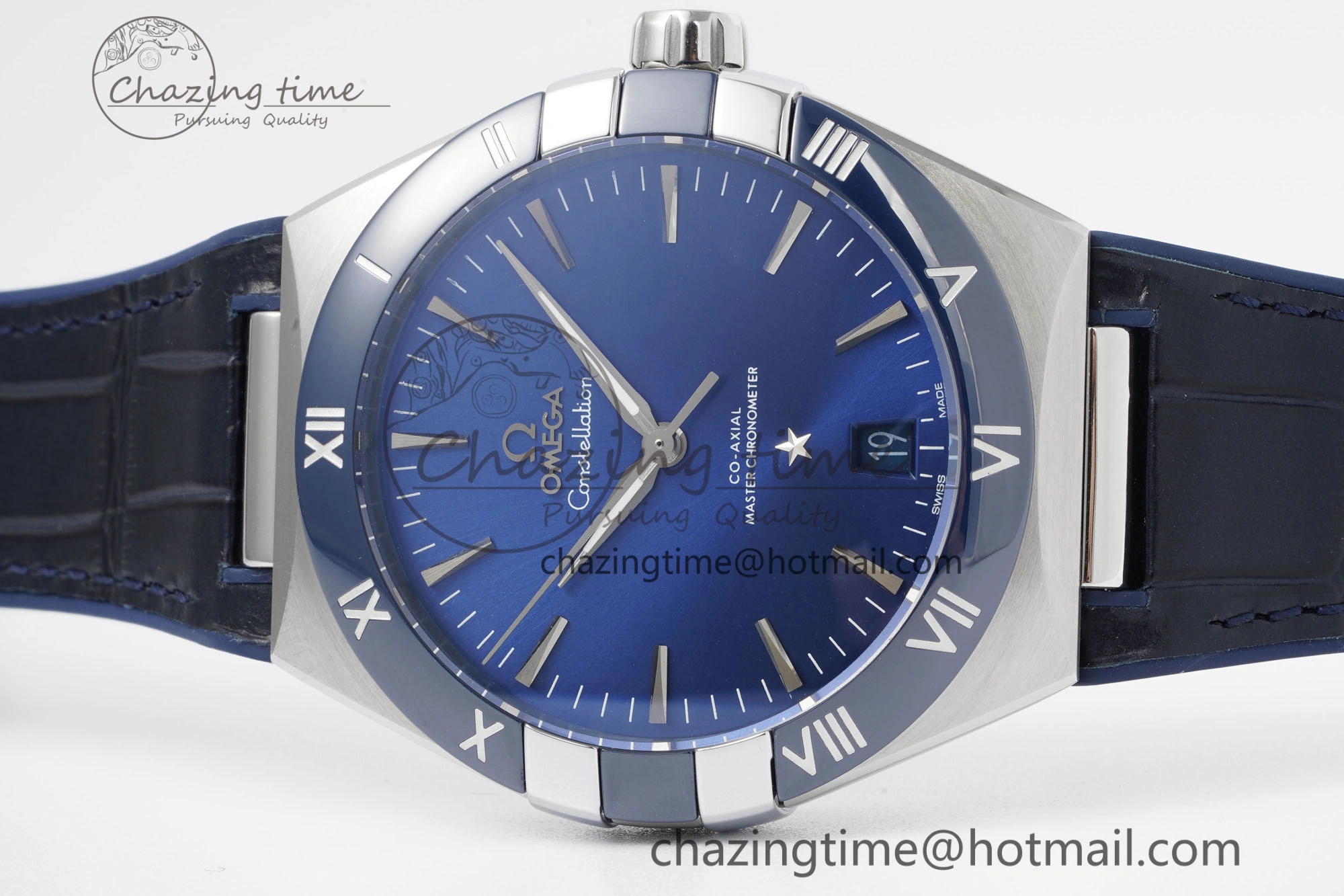 Comfortable Constellation Blue Ceramic SS 8F 1:1 Best Edition Blue Dial on Blue Gummy Strap A 7800