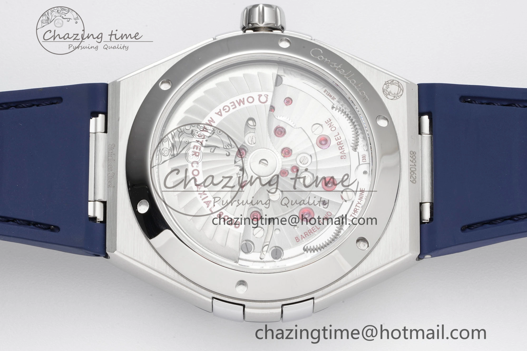 Comfortable Constellation Blue Ceramic SS 8F 1:1 Best Edition Blue Dial on Blue Gummy Strap A 7800