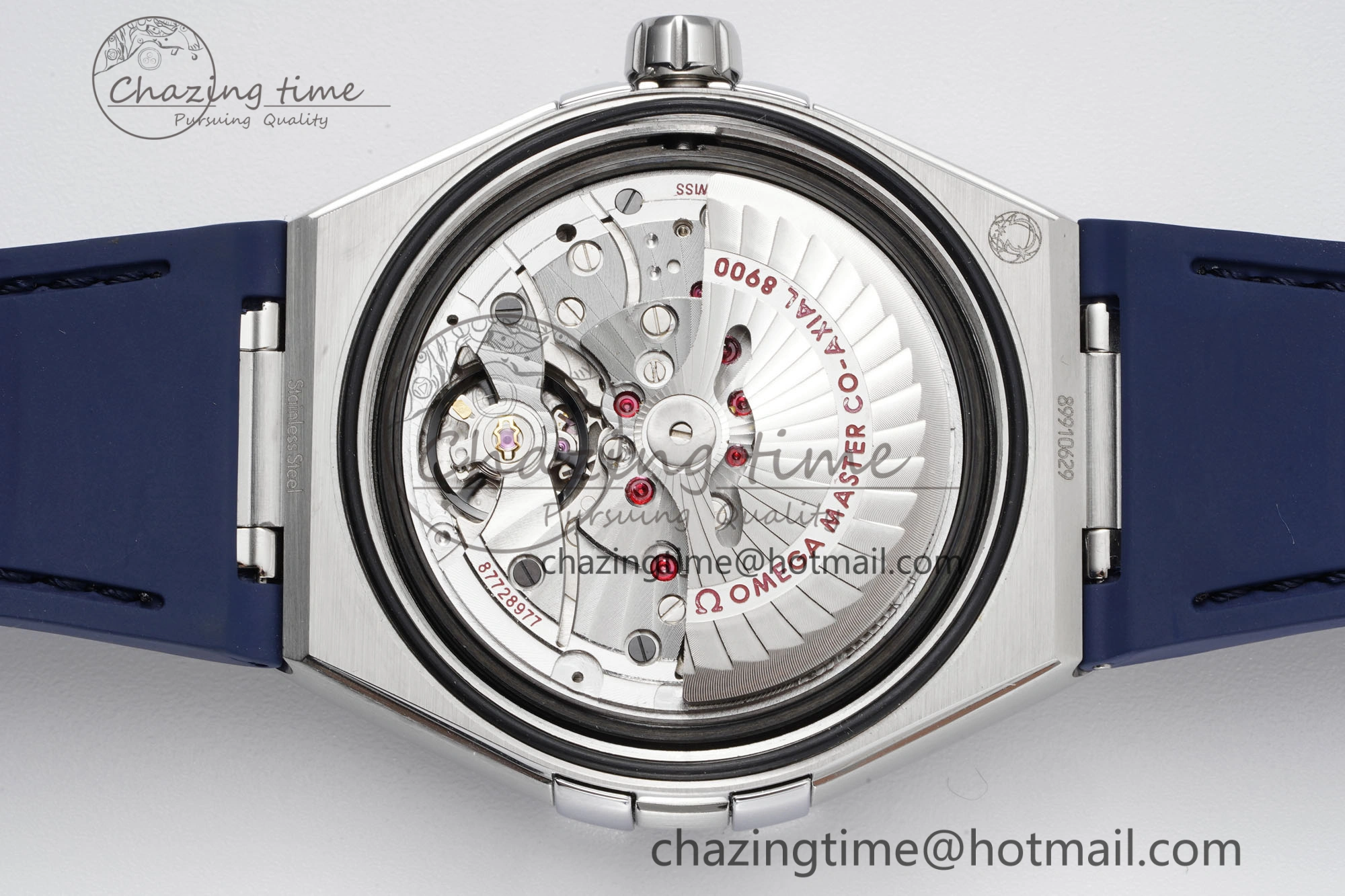 Comfortable Constellation Blue Ceramic SS 8F 1:1 Best Edition Blue Dial on Blue Gummy Strap A 7800
