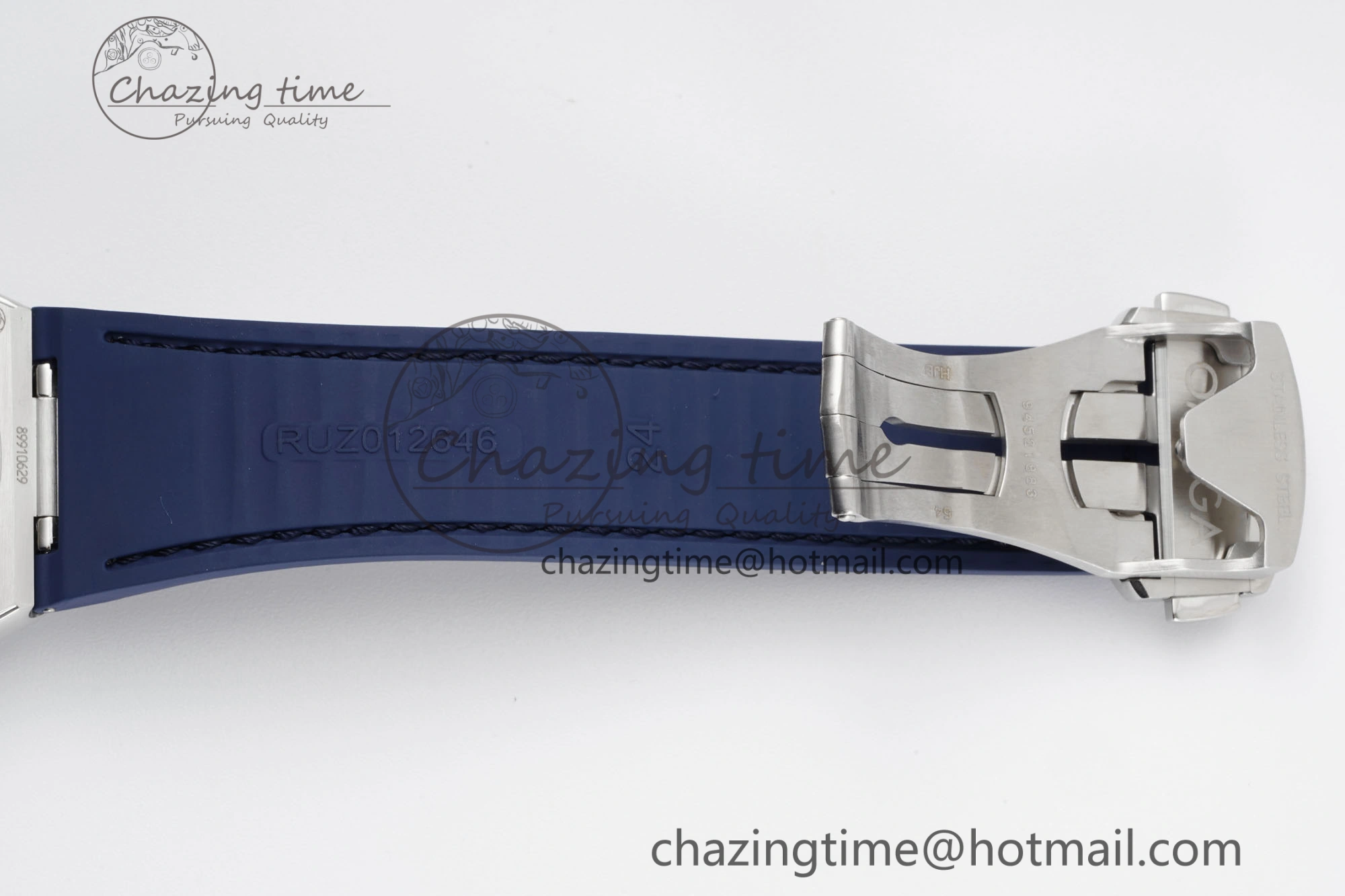 Comfortable Constellation Blue Ceramic SS 8F 1:1 Best Edition Blue Dial on Blue Gummy Strap A 7800
