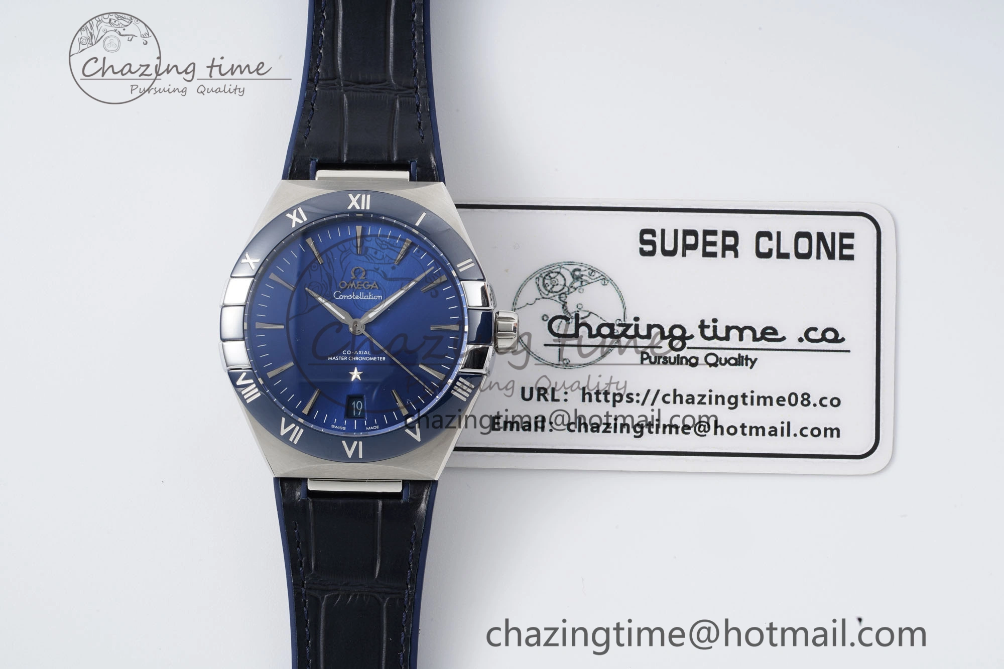Comfortable Constellation Blue Ceramic SS 8F 1:1 Best Edition Blue Dial on Blue Gummy Strap A 7800