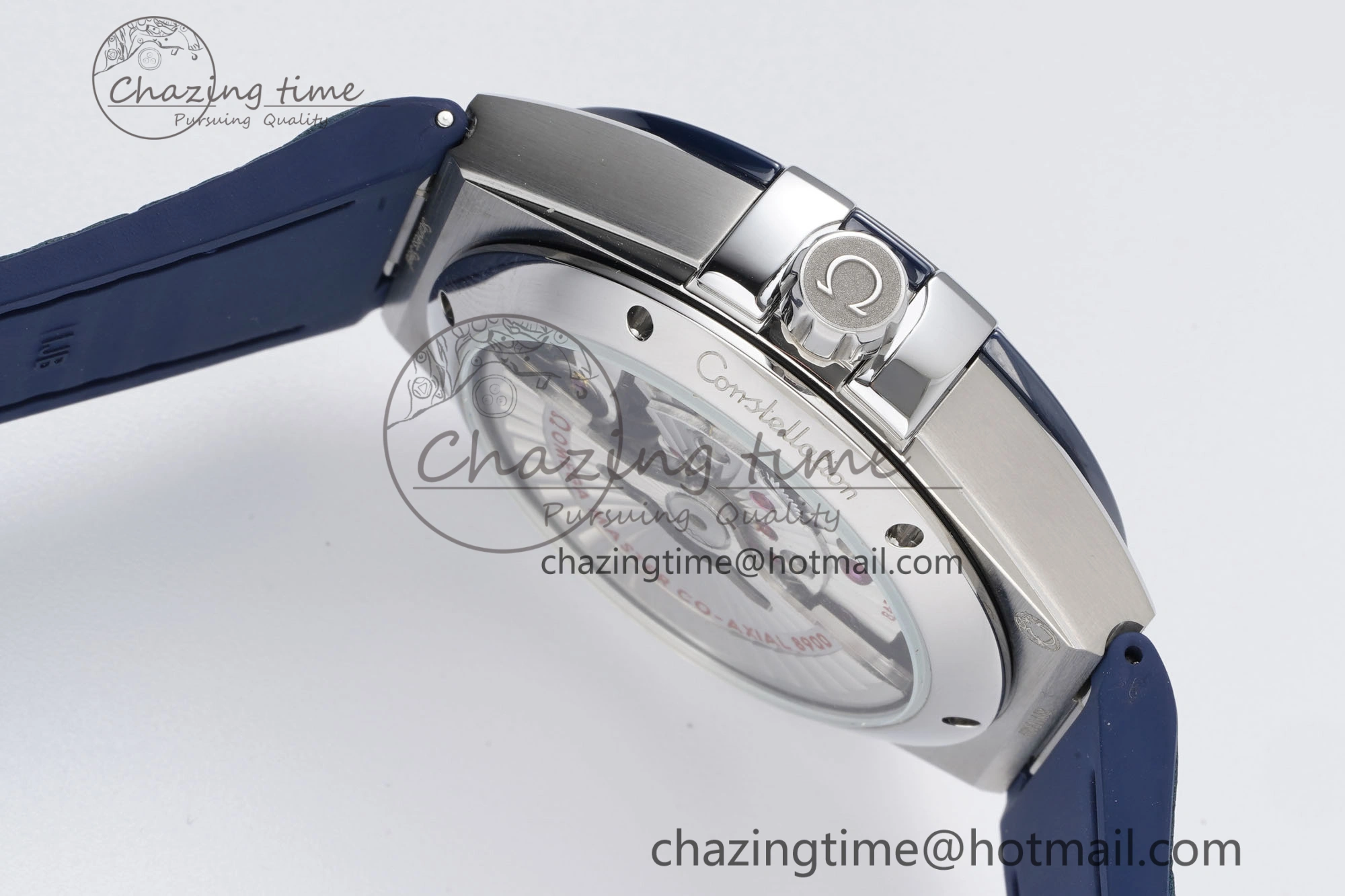 Comfortable Constellation Blue Ceramic SS 8F 1:1 Best Edition Blue Dial on Blue Gummy Strap A 7800