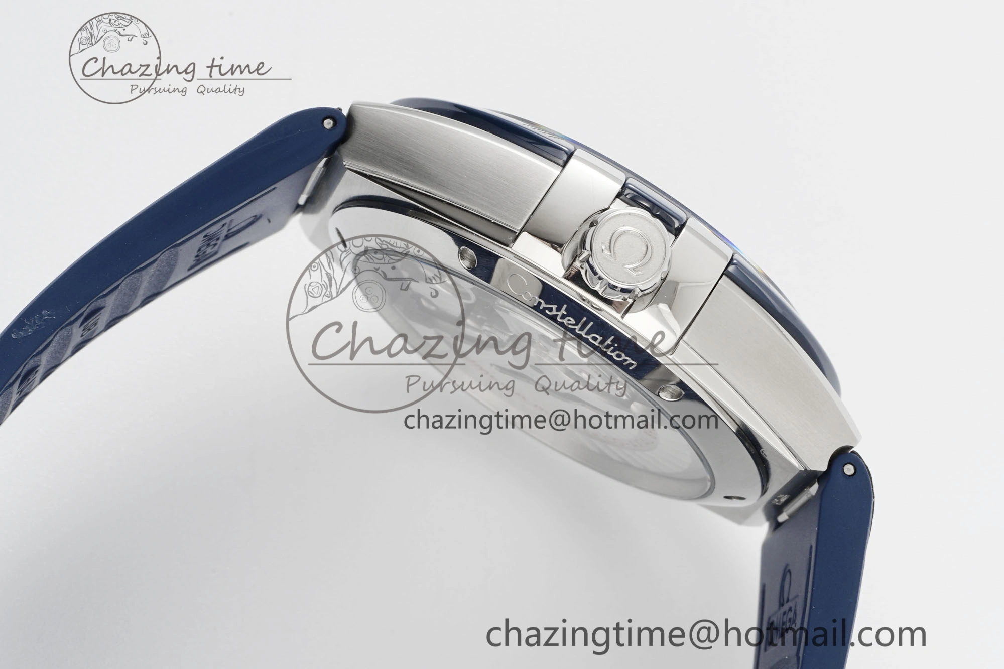 Constellation Blue Ceramic SS VSF 1:1 Best Edition Blue Dial on Blue Gummy Strap A8900 Super Clone Timeless 7806