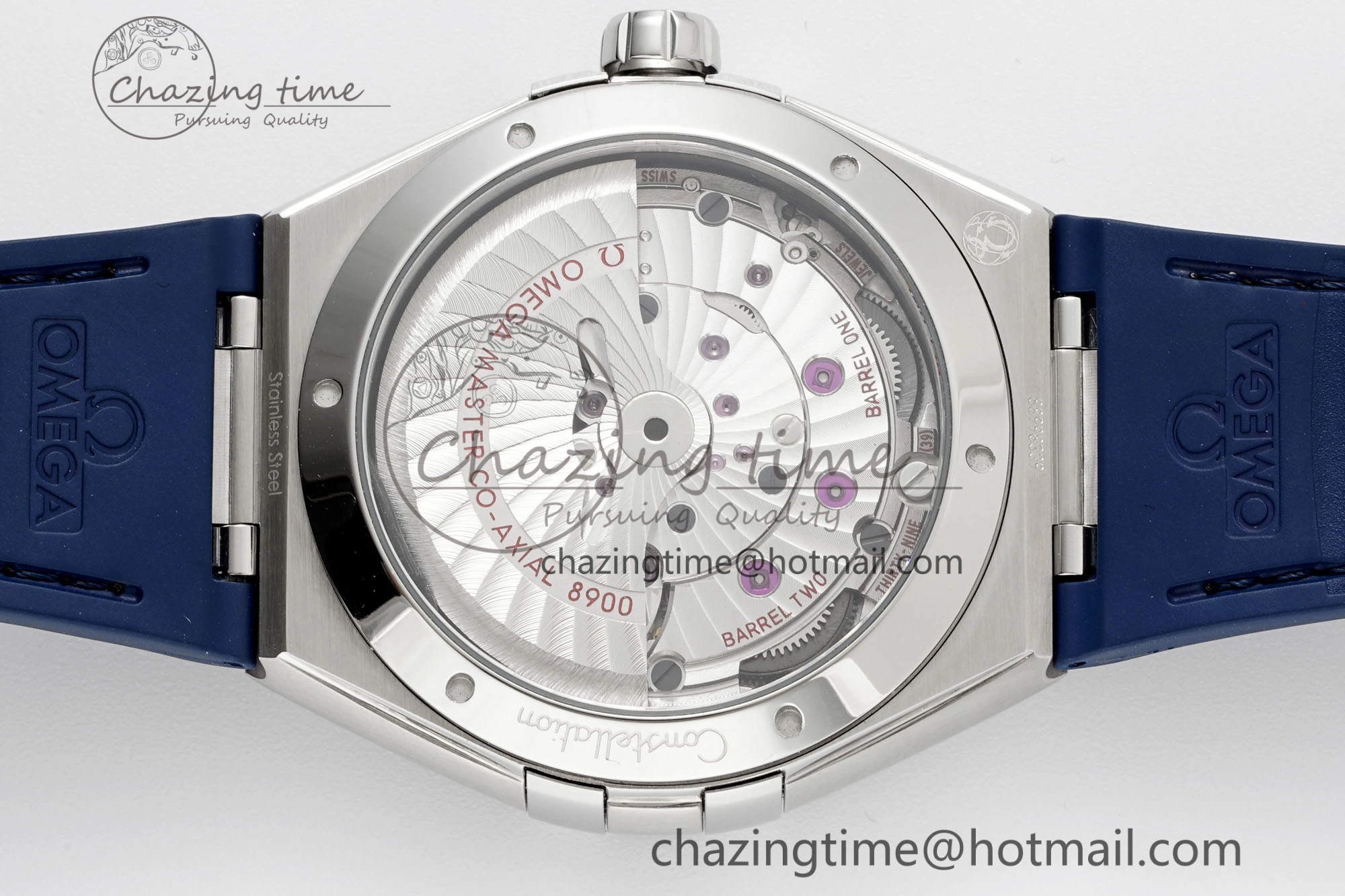 Constellation Blue Ceramic SS VSF 1:1 Best Edition Blue Dial on Blue Gummy Strap A8900 Super Clone Timeless 7806