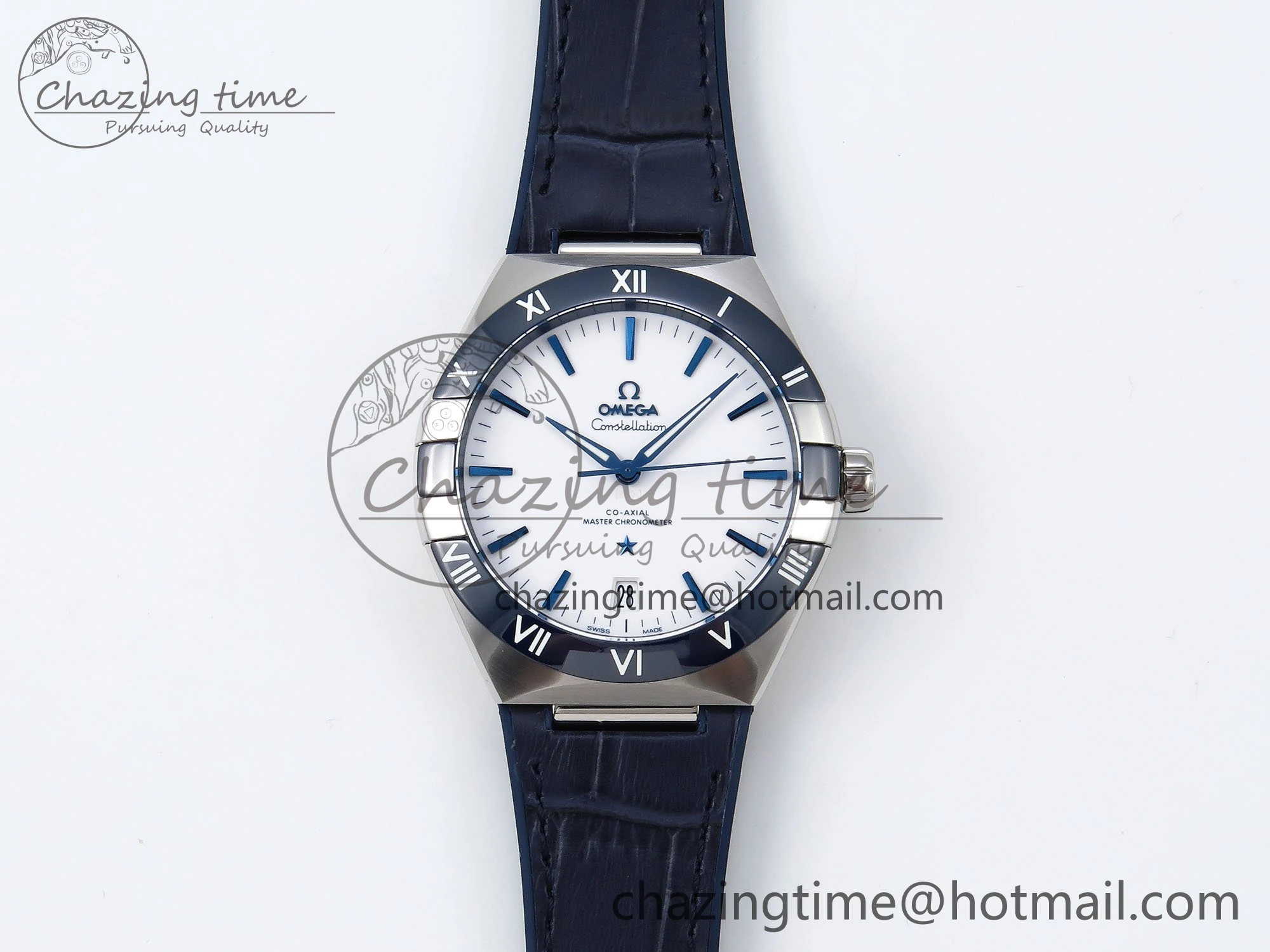 Constellation Blue Ceramic SS VSF 1:1 Best Edition White Dial on Blue Gummy Strap A8900 Super Clone Packable 7729